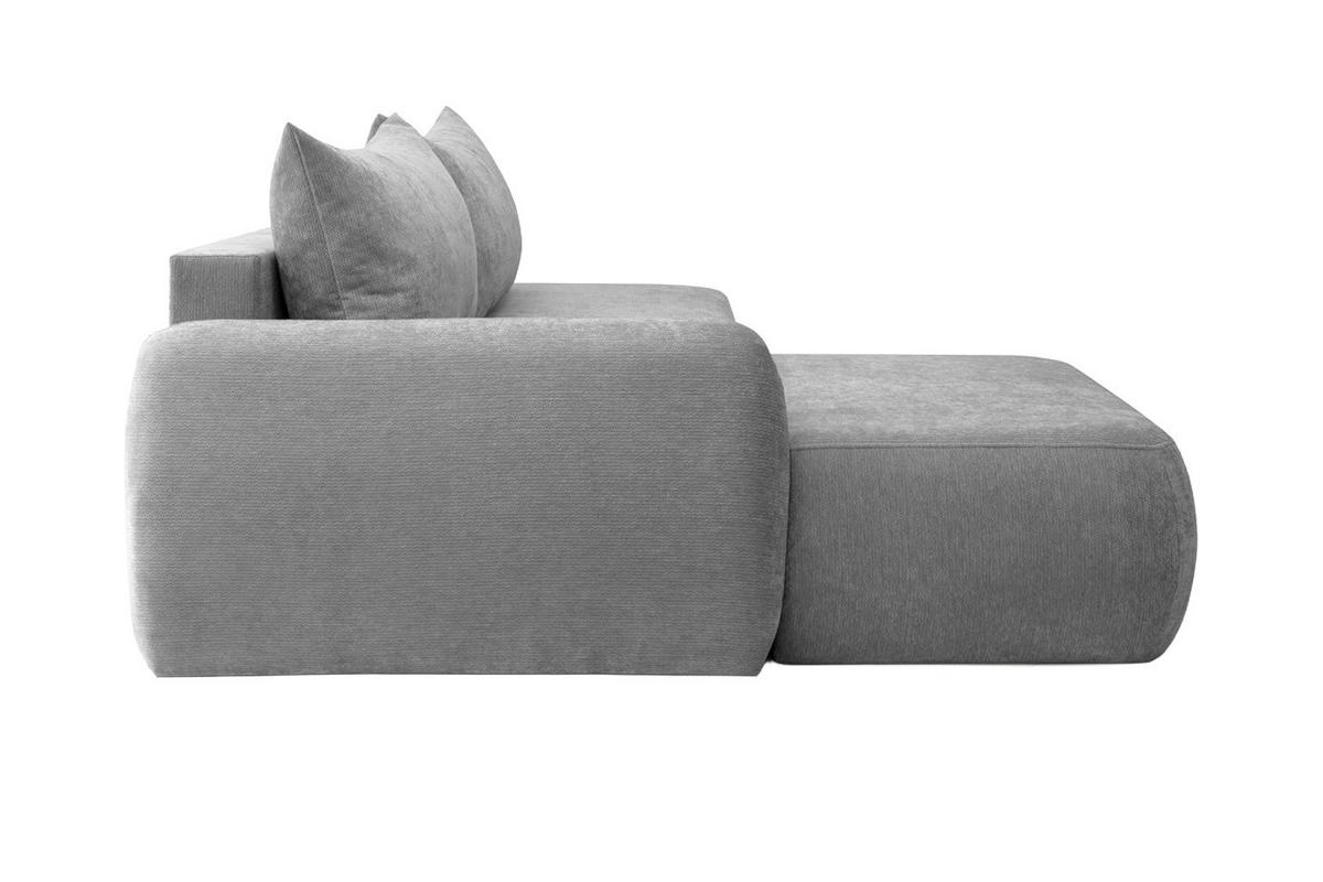 ECKSOFA Mit Schlaffunktion Und Bettkasten, Velvet-Stoff Vena, Grau, Links, HELA I - Grau, Holz (302/184cm) - Kaiser Möbel