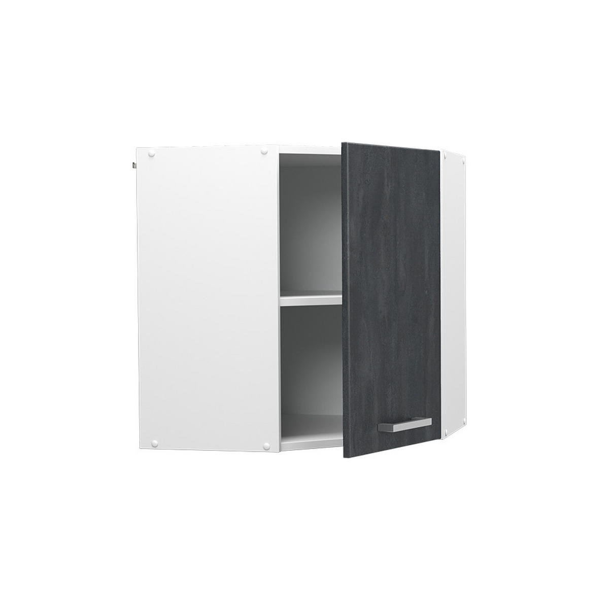 ECKHÄNGESCHRANK R-Line Schwarz Beton 57 cm - Schwarz/Weiß, Holzwerkstoff (57/60/34.1cm) - Vicco