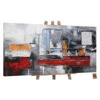 GEMÄLDE Abstraktion auf Keilrahmen 100x50 cm - Rot, Holz (100/50cm) - YS-art gallery