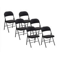 KLAPPSTUHL 6er-Set - Samt & Metall - Schwarz - ORTENSIA - Schwarz, Textil (46/79/49cm) - Vente-Unique