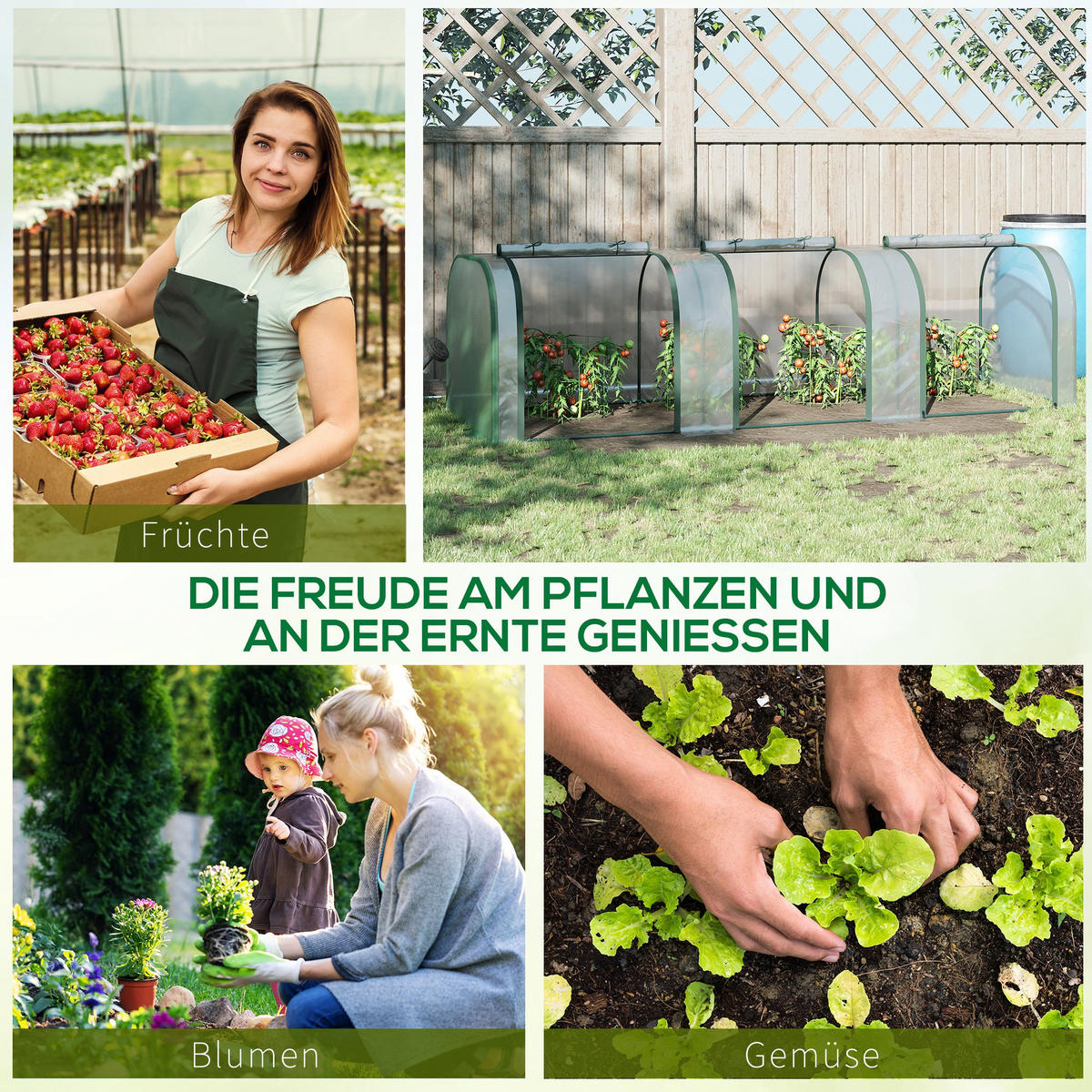 FOLIENGEWÄCHSHAUS, Transparent, PVC(Folie), Stahl(Gestell) - Transparent, Kunststoff (100/80/295cm) - Outsunny