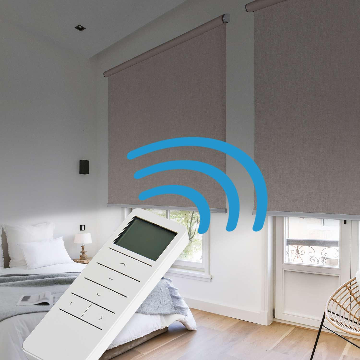 ROLLO motorisiert Beige, 100 x 250 cm - Beige, Kunststoff (100/250cm) - STORESDECO