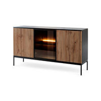 KOMMODE Lampy Schwarz - Schwarz, Holzwerkstoff (154/83/39cm) - Pillovely