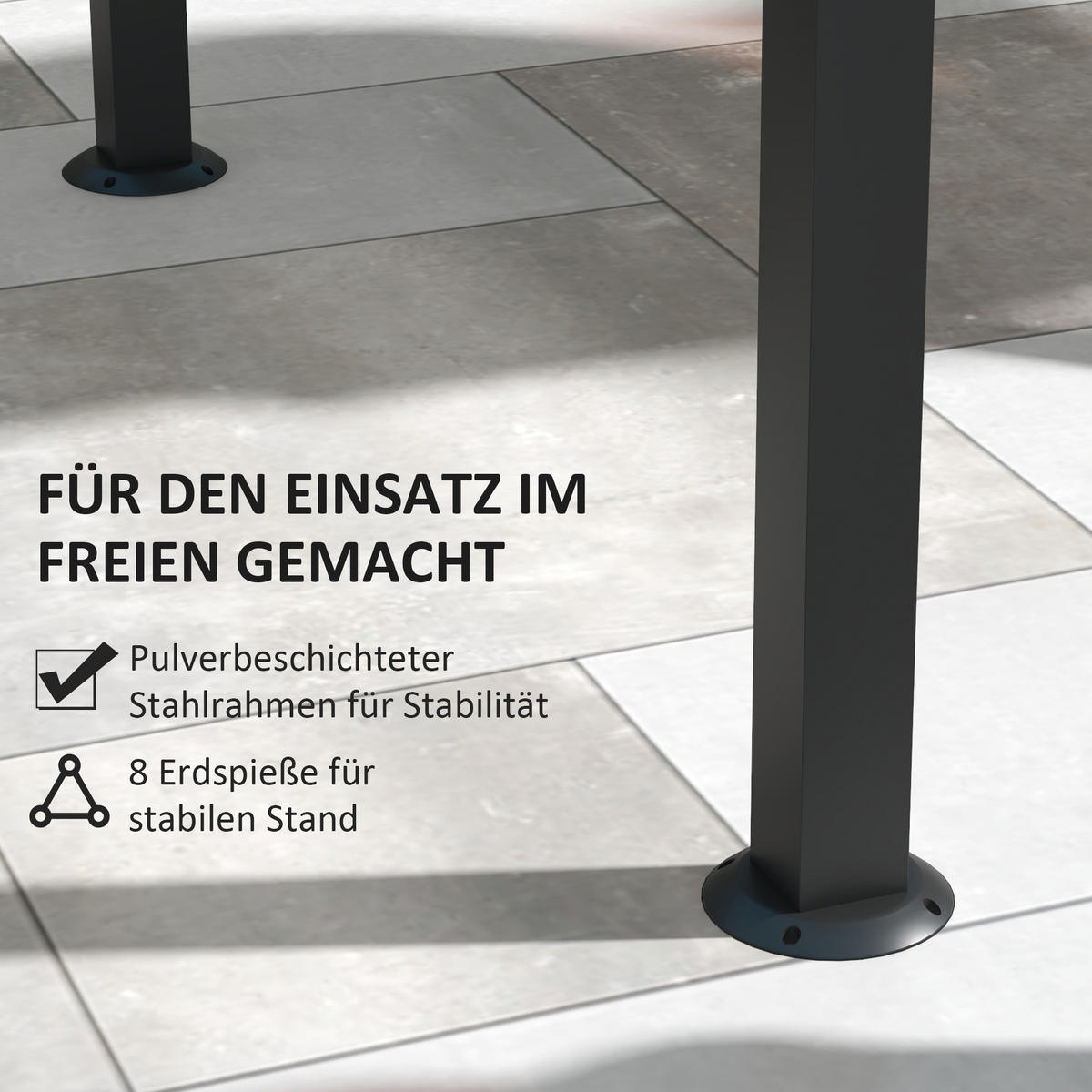 BBQ Grillpavillon mit Haken Stahl Khaki - Braun, Metall (110/235/233cm) - Outsunny