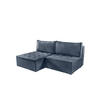 ECKSOFA Schlafsofa Amalia In Raven - Blau, Holzwerkstoff/Textil (200/140cm) - Fun Möbel