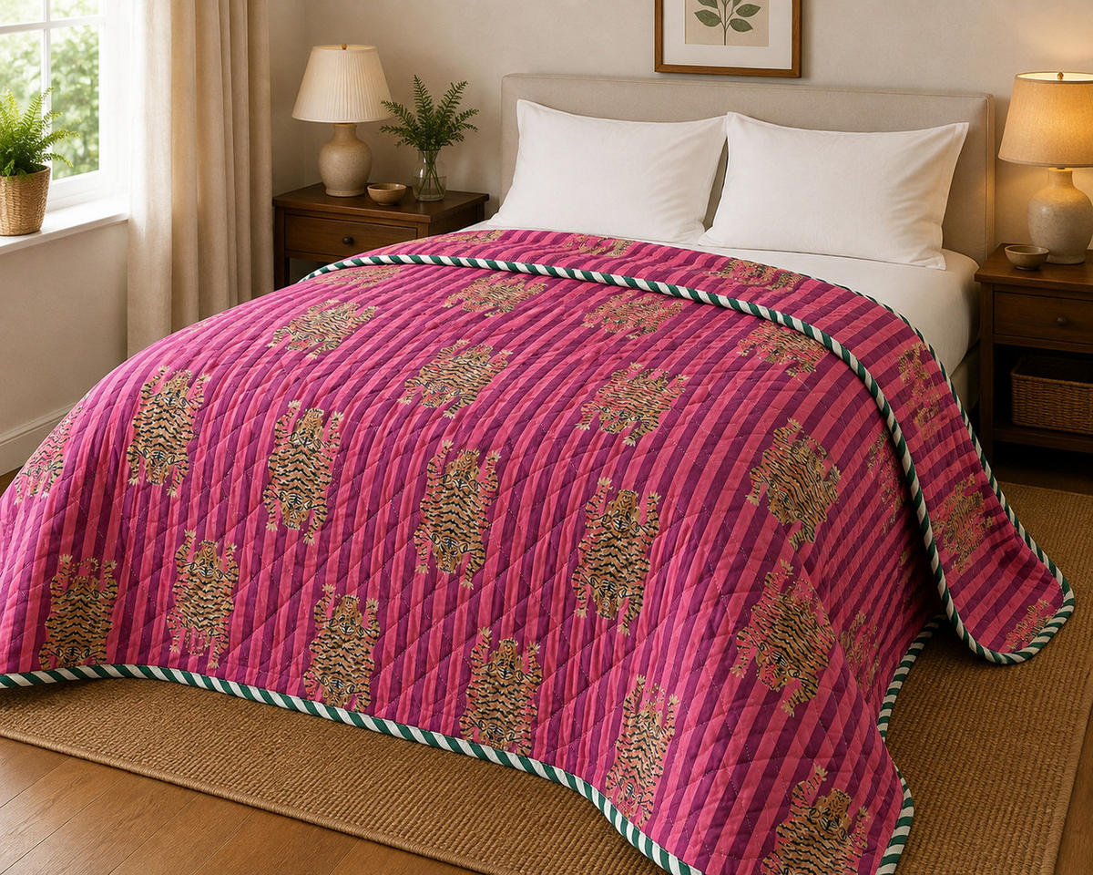 WOHNDECKE Baumwolle 140x220 cm Quilt-Optik – Gesteppt, Weich & Modern - Multicolor, Naturmaterialien (140/220cm) - AU Maison