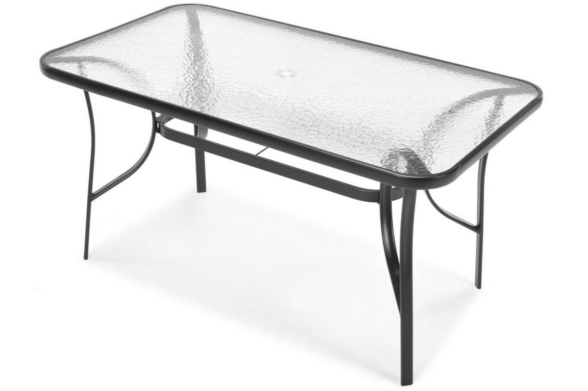 GARTENTISCH Porto, mit Schwarz Beine - Schwarz, Glas/Holzwerkstoff (90/150/72cm) - Bettso