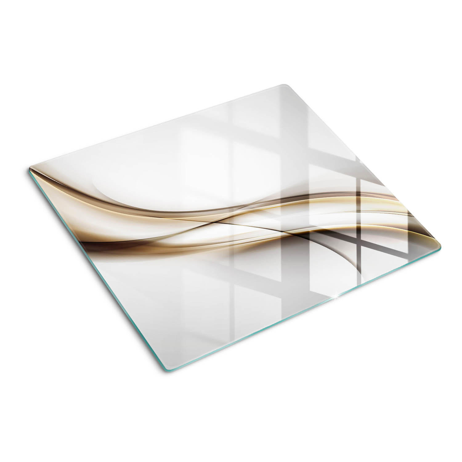 GLASPLATTE 60x52 cm Braune Welle - Beige, Glas (60/0.4/52cm) - TULUP