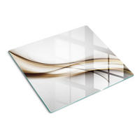 GLASPLATTE 60x52 cm Braune Welle - Beige, Glas (60/0.4/52cm) - TULUP