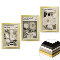 WANDBILDER 3er Set - 20x30 cm Goldrahmen - Blumen Kingston Seoul Chicago Retro - Goldfarben, Kunststoff (20/30cm) - ArtPrintCave