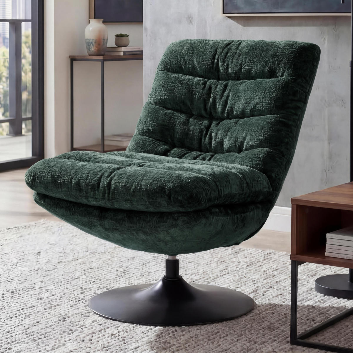 LOUNGESESSEL Green - Grün, Textil (72/91/90cm) - MCW