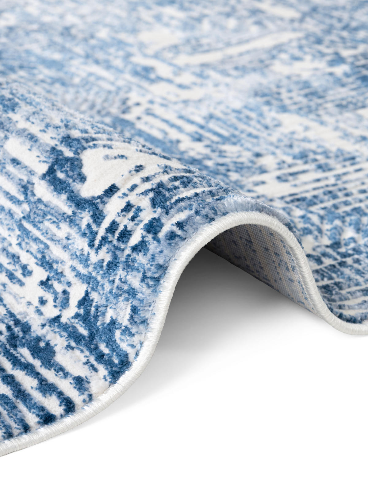 TEPPICH Blau Modern Geometrisch - Rechteckig Abstrakt - 200 x 300 cm - Blau/Creme, Textil (200/300cm) - Mazovia