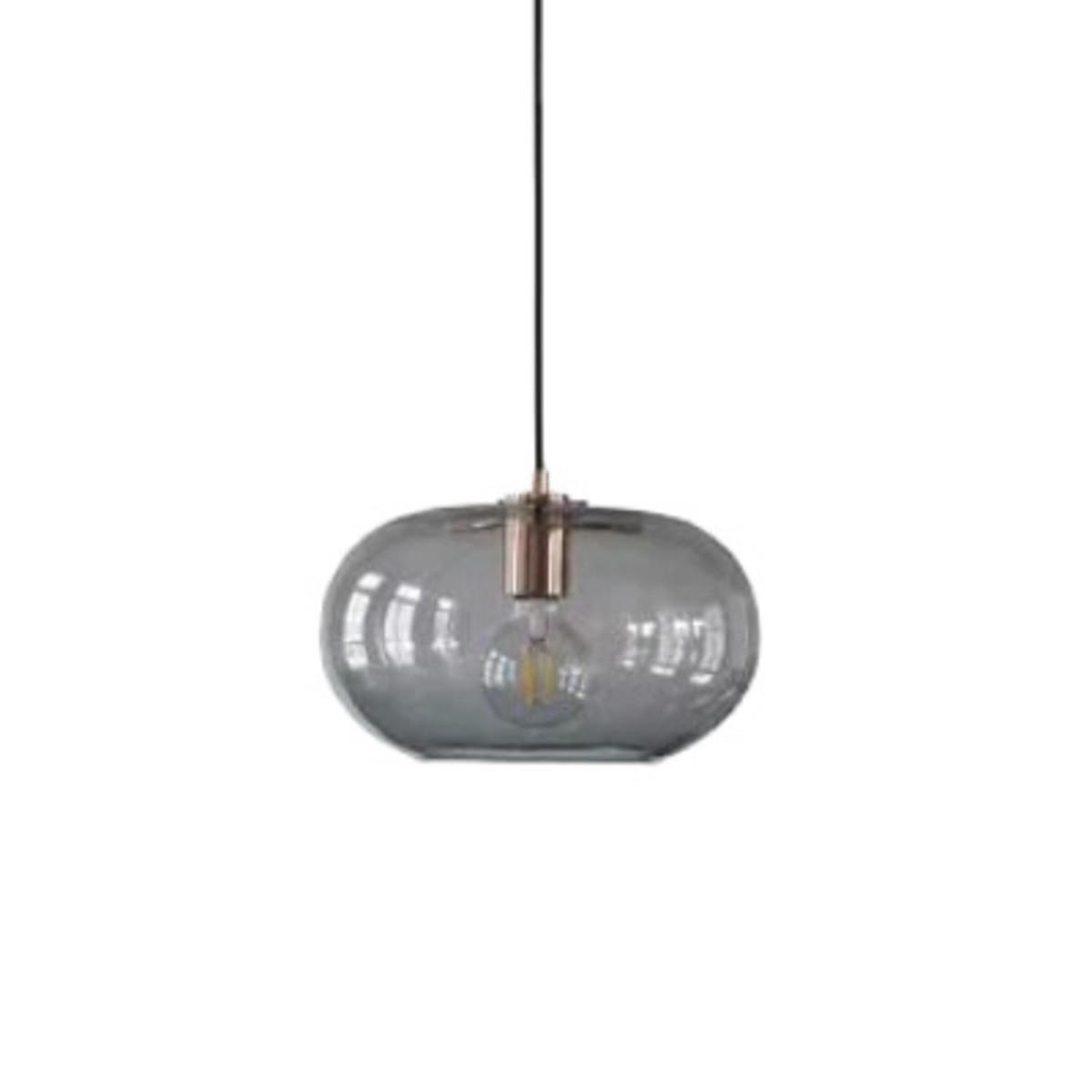 LED-HÄNGELEUCHTE Grau 4W 25/25/18-150 cm - Grau, Glas (30/30/15cm) - Authentics