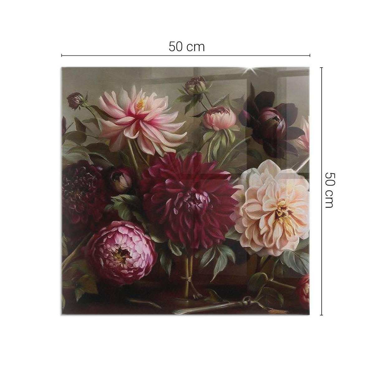 GLASPLATTE für Kamin 50x50 cm - Weinrot, Glas (50/50/0.4cm) - TULUP