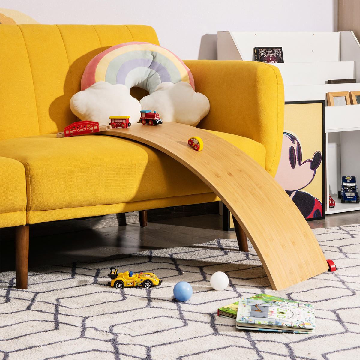 BALANCIERBRETT aus Bambus Holz - Naturfarben, Naturmaterialen (30/90cm) - COSTWAY