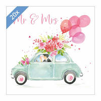 PAPIER SERVIETTEN Congratulation 33 x 33 cm 20er Set - Rosa/Grün, Papier (33/33cm) - PPD