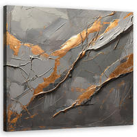 WANDBILD stein gold glamour - Grau, Textil (50/50cm) - Feeby