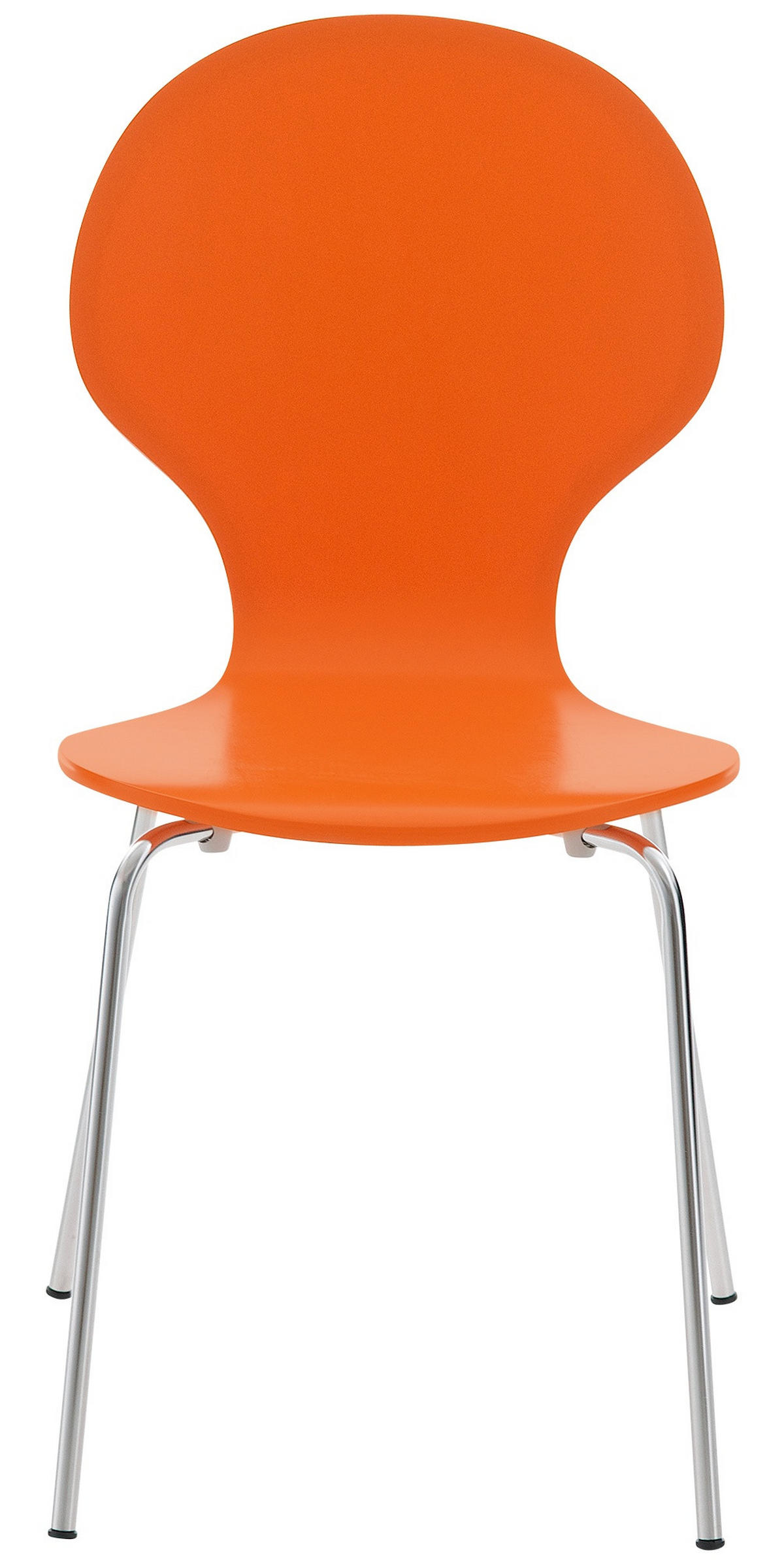 BESUCHERSTUHL Holz orange - Chromfarben/Orange, Holz/Metall (43/86/45cm) - CLP