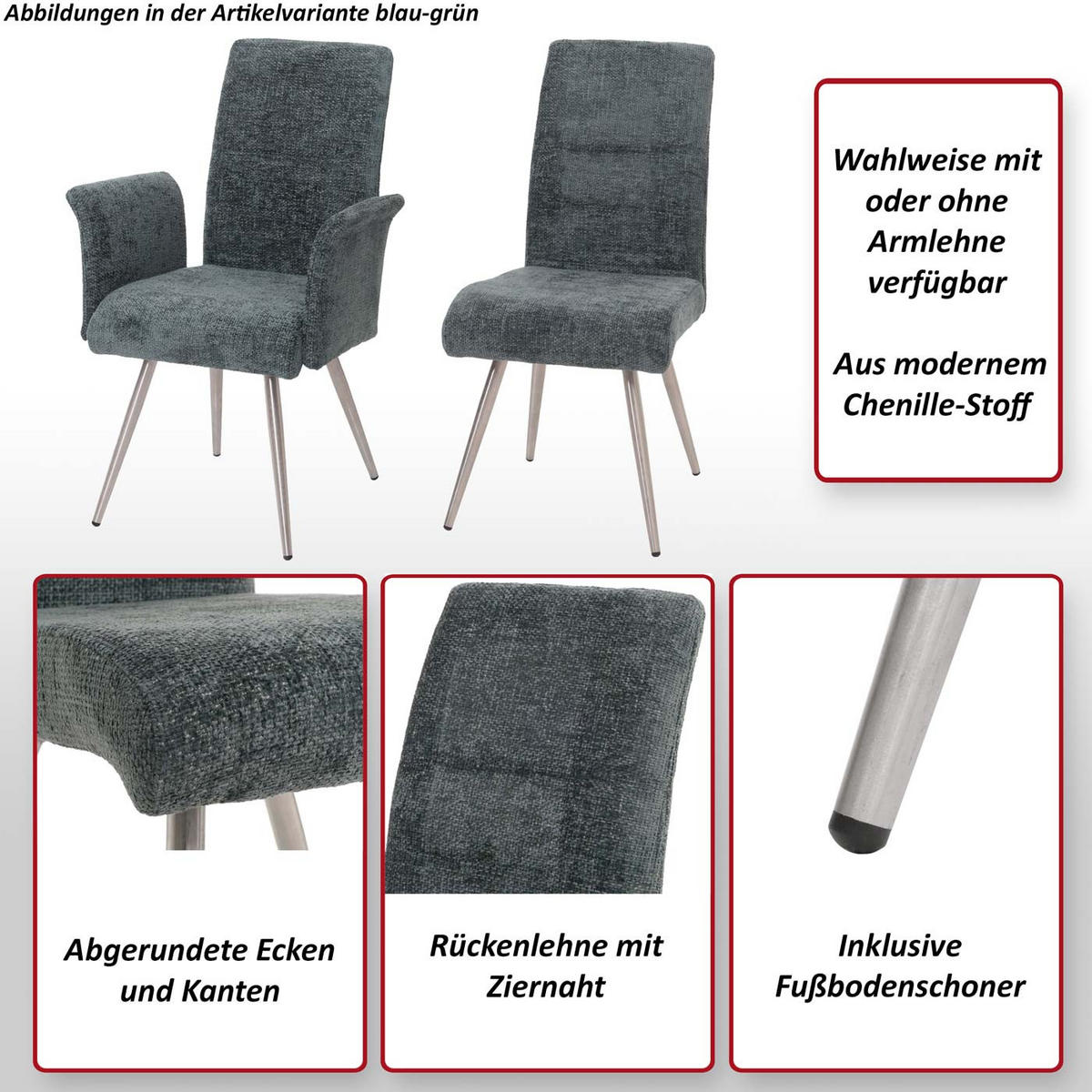 ESSZIMMERSTUHL Cremeweiß 6er-Set - Weiß, Textil (68/97/64cm) - MCW