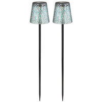 2ER Set LED SOLAR WEGELEUCHTE Metall Silber - Silberfarben, Metall (12/12/70cm) - Globo Lighting