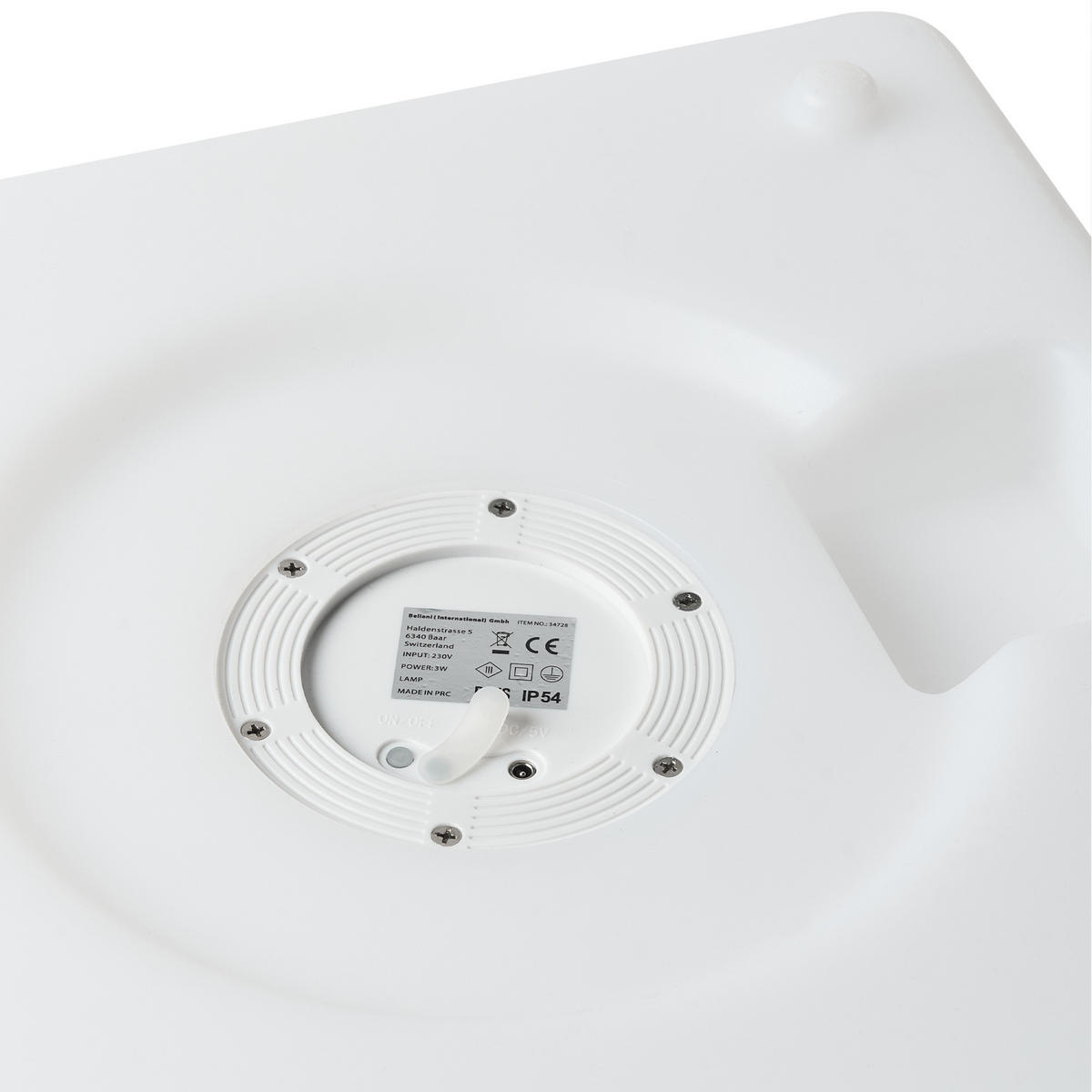 LED-LAMPE Weiß Lagarto - Weiß, Kunststoff (39/39/39cm) - Beliani