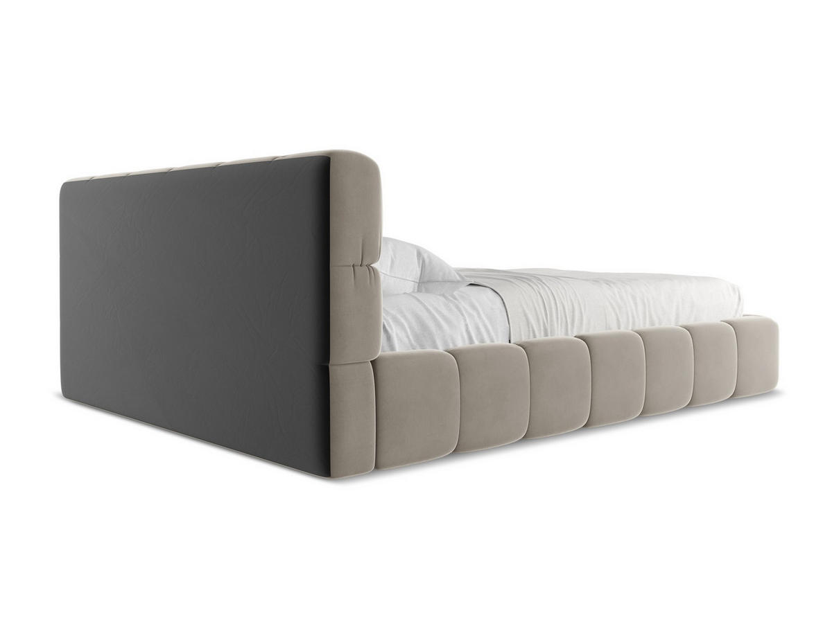 POLSTERBETT mit Bettkasten und Lattenrost 180x228 Grau - Taupe/Schwarz, Kunststoff/Textil (160/200cm) - Makamii
