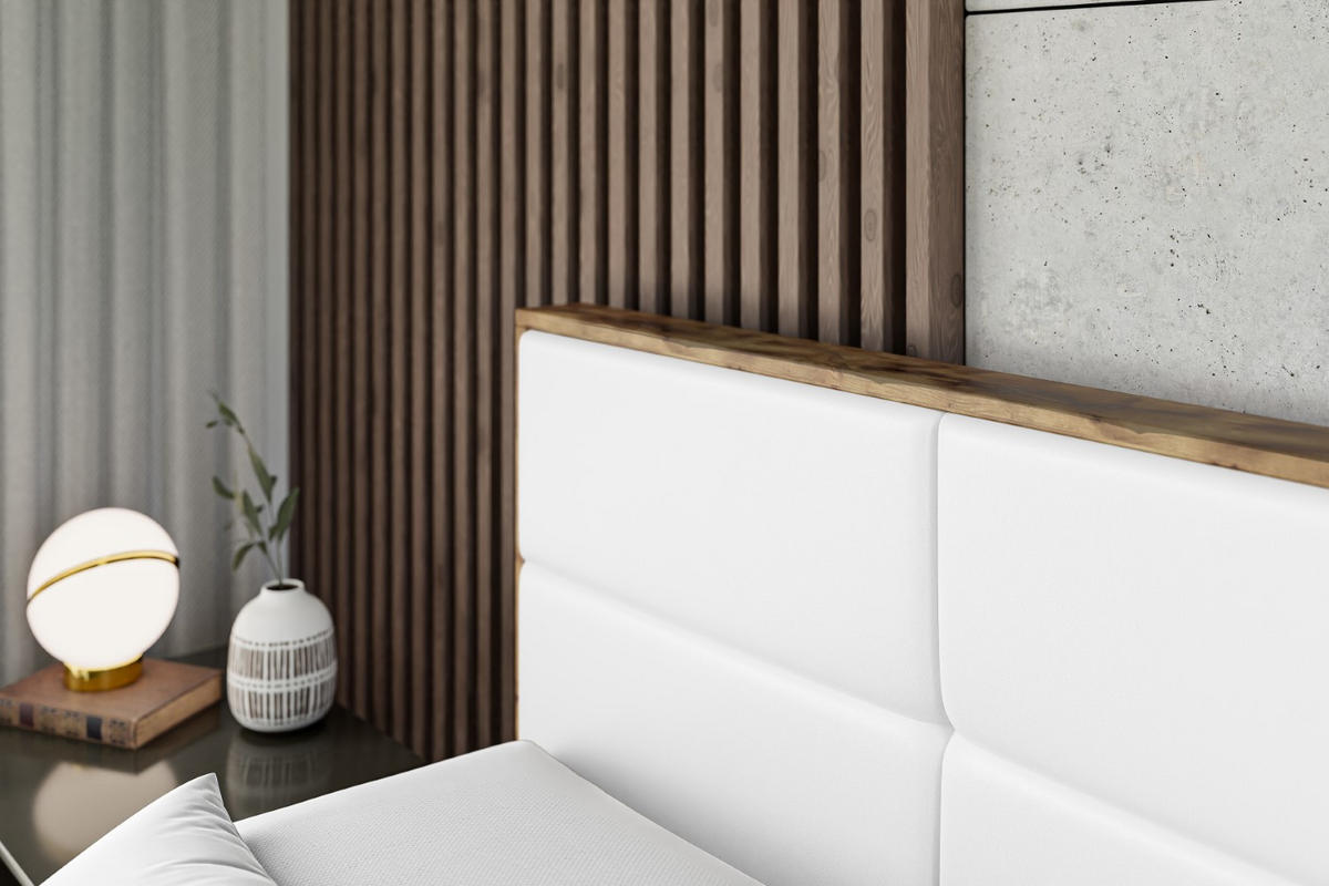 BOXBETT mit Matratze H4 und Lattenrost - LOLLI1 - 180x200 - Weiß Hochglanz - Weiß, Holzwerkstoff/Kunststoff (180/200cm) - ALTDECOR