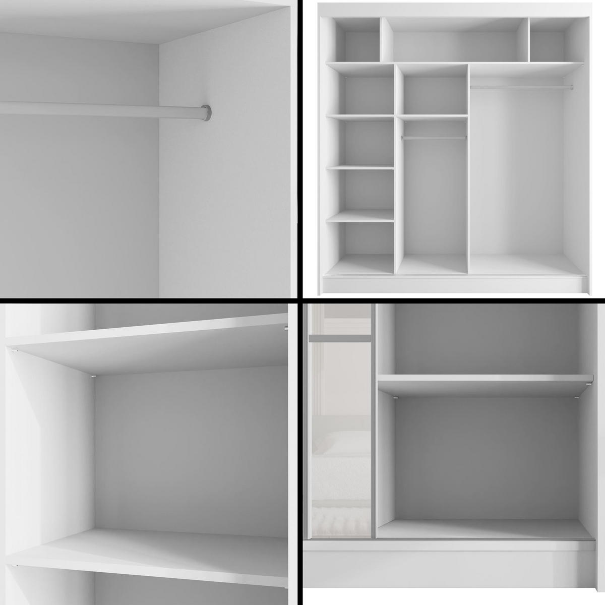 KLEIDERSCHRANK PEKA III - 200 cm - Weiß - Weiß, Holzwerkstoff (200/215/61cm) - ALTDECOR