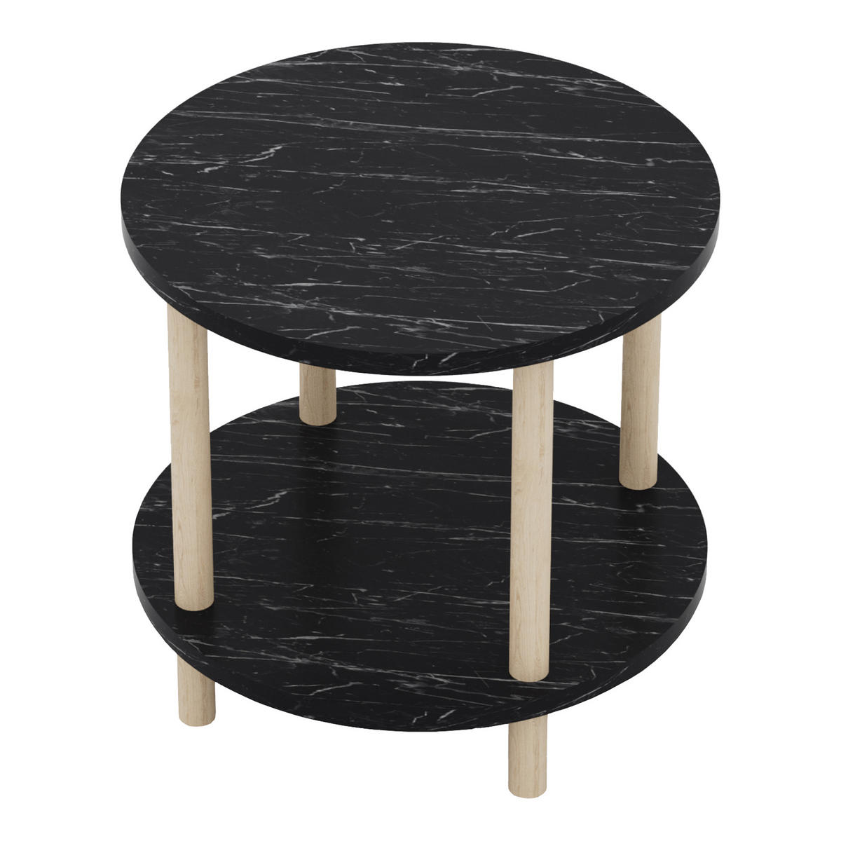 BEISTELLTISCH Ves - Schwarz, Holzwerkstoff (42/42/49cm) - [en.casa]