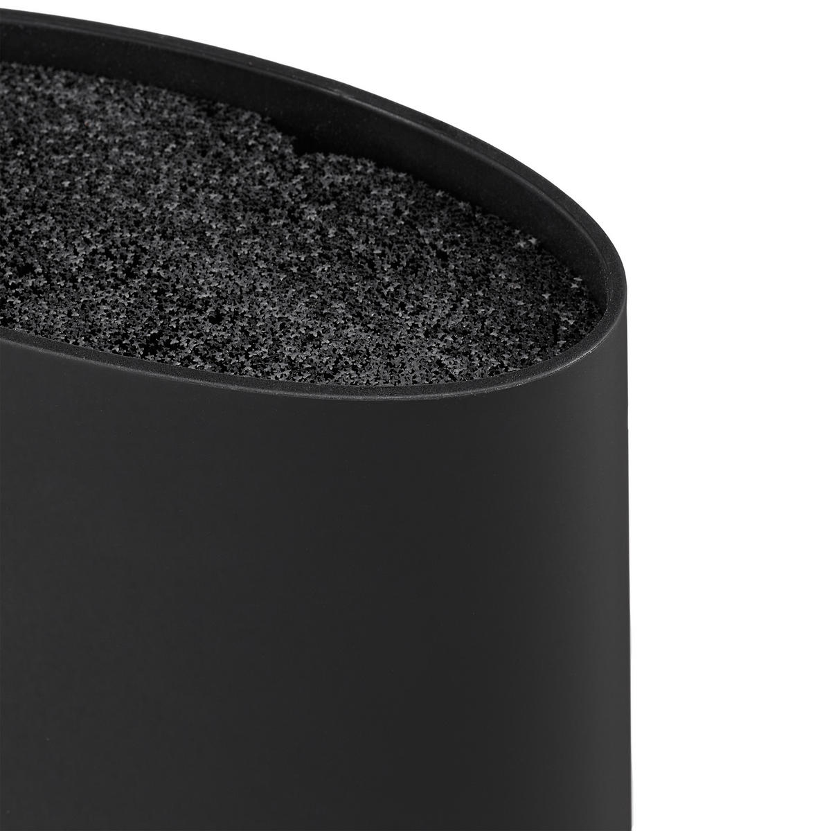 MESSERBLOCK oval - Schwarz, Kunststoff (16.5/22/6.5cm) - Relaxdays