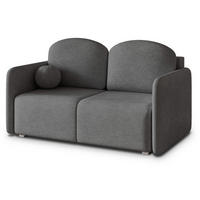 BETTSOFA SUVI II NV Grau Geflochtener Stoff mit Schlaffunktion - Grau, Textil (90/85/153cm) - MASSENO