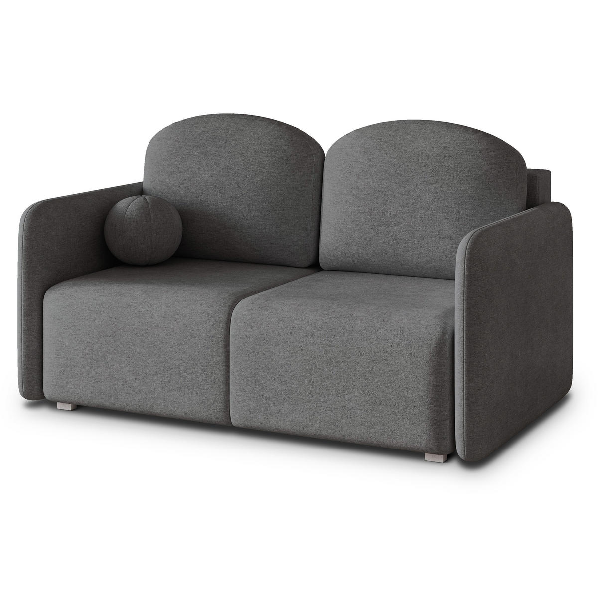 BETTSOFA SUVI II NV Grau Geflochtener Stoff mit Schlaffunktion - Grau, Textil (90/85/153cm) - MASSENO