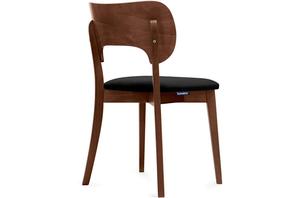 STUHL-SET LYCO Esszimmerstühl 2 St, schwarz - Walnussfarben/Schwarz, Holz/Buchenholz (47/81/45cm) - KONSIMO®