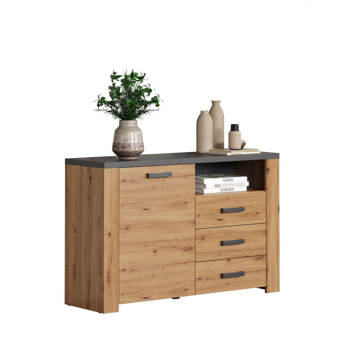 SIDEBOARD Follow Eiche Dekor - Eichefarben, Holzwerkstoff (127/127/83cm) - Trendteam