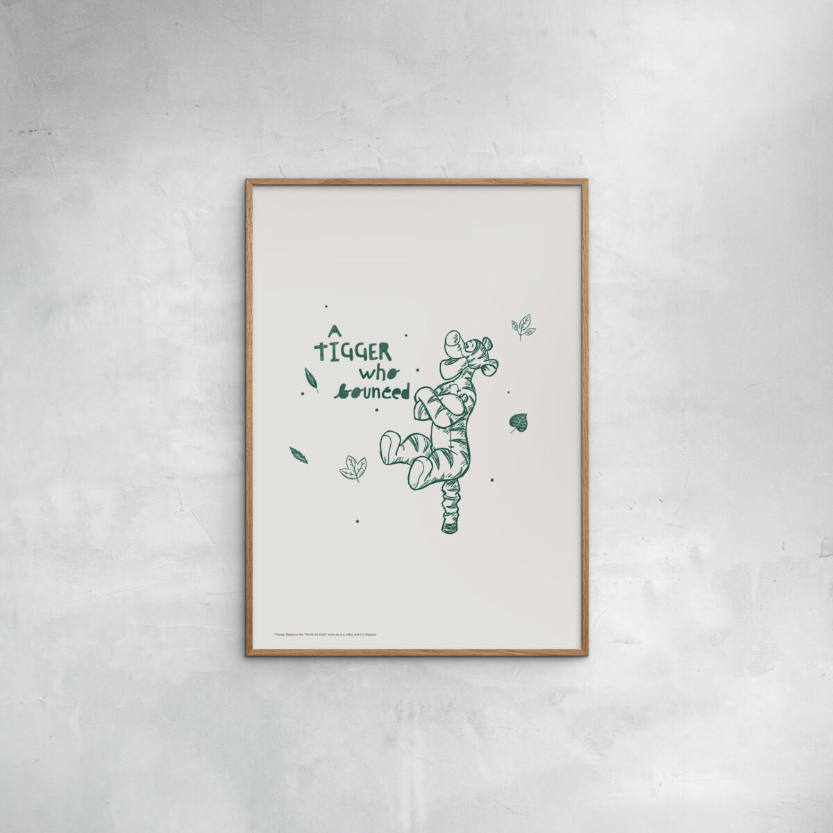 POSTER mit Rahmen Disney - Disney's Tigger Joyful Bounce - Eichefarben/Beige, Holz/Papier (70/100cm) - Poster&Frame