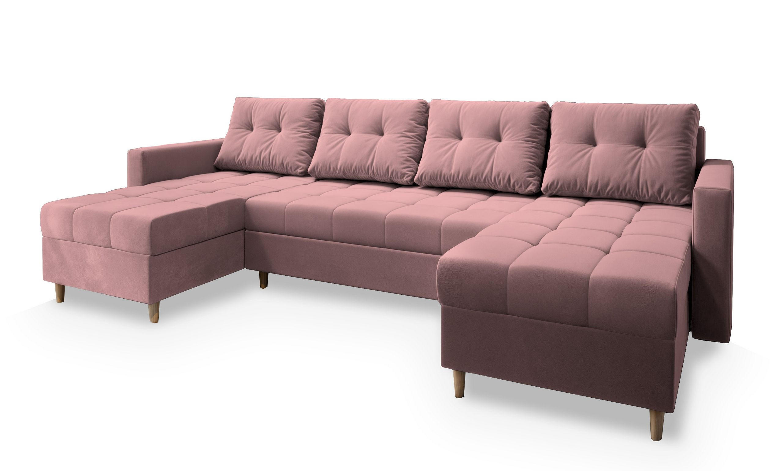 Altrosa/Braun, Holz/Textil (285/140cm) - MASSENO