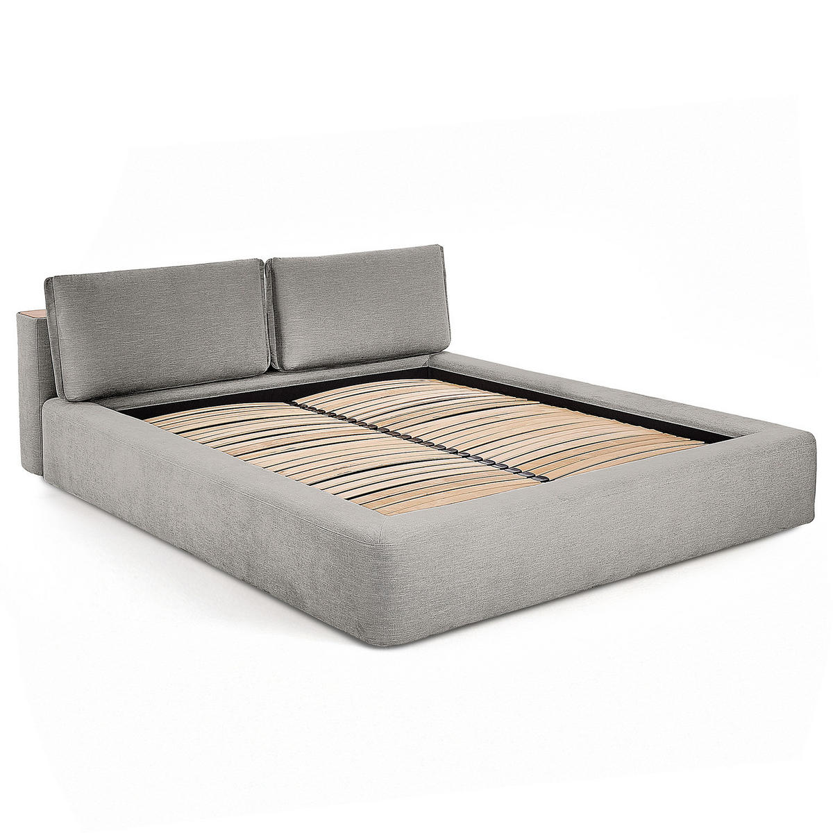 POLSTERBETT - Hellgrau, Textil (140/200cm) - home24
