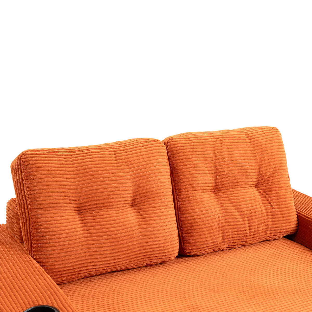 SCHLAFSOFA 2-Sitzer Sofa mit 2 Zierkissen,Lounge Sofa,Polstersofa,Cord,Orange - Orange, Textil (136/82.5/80cm) - LVHOM