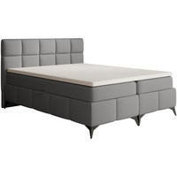 BOXBETT Solido mit Bettkasten 160x200 cm grau - Schwarz/Grau, Textil/Metall (160/200cm) - Beautysofa