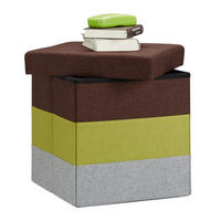 HOCKER - Multicolor, Holzwerkstoff/Textil (38/38/38cm) - Relaxdays