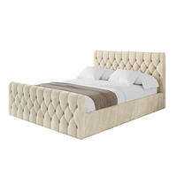 POLSTERBETT mit Bettkasten, Fußteil und Lattenrost, Boxbett ohne Matratze - RENO-Z 200x200 Beige - Ecru, Holzwerkstoff/Textil (200/200cm) - ALTDECOR