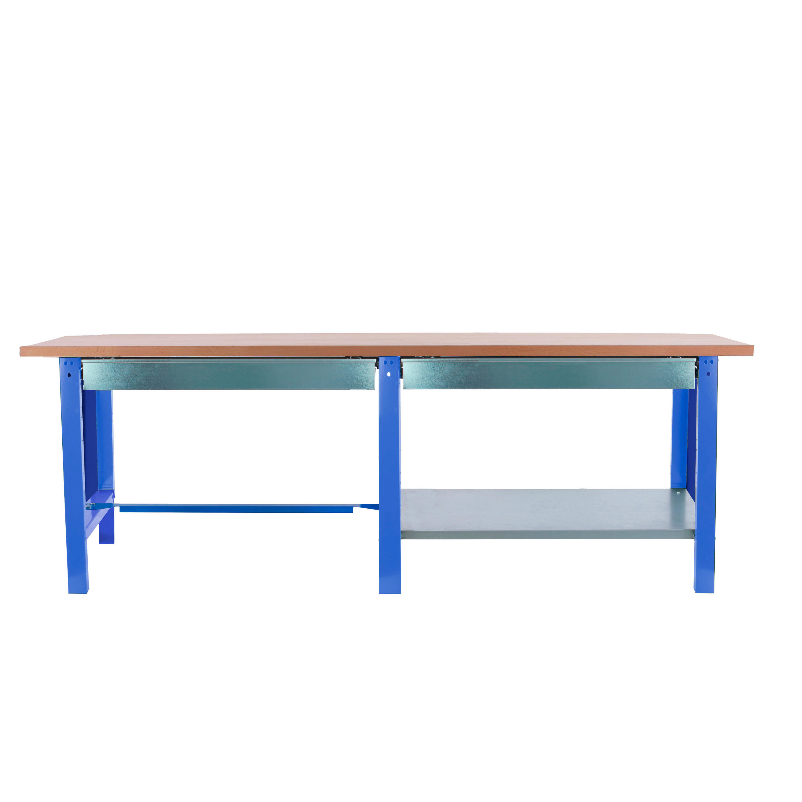 WERKBANK Buffalo Wood mit 2x Schublade HxBxT 86,5 x 210 x 75 cm Traglast 1000 kg Blau - Blau, Metall (210/86.5/75cm) - PROREGAL
