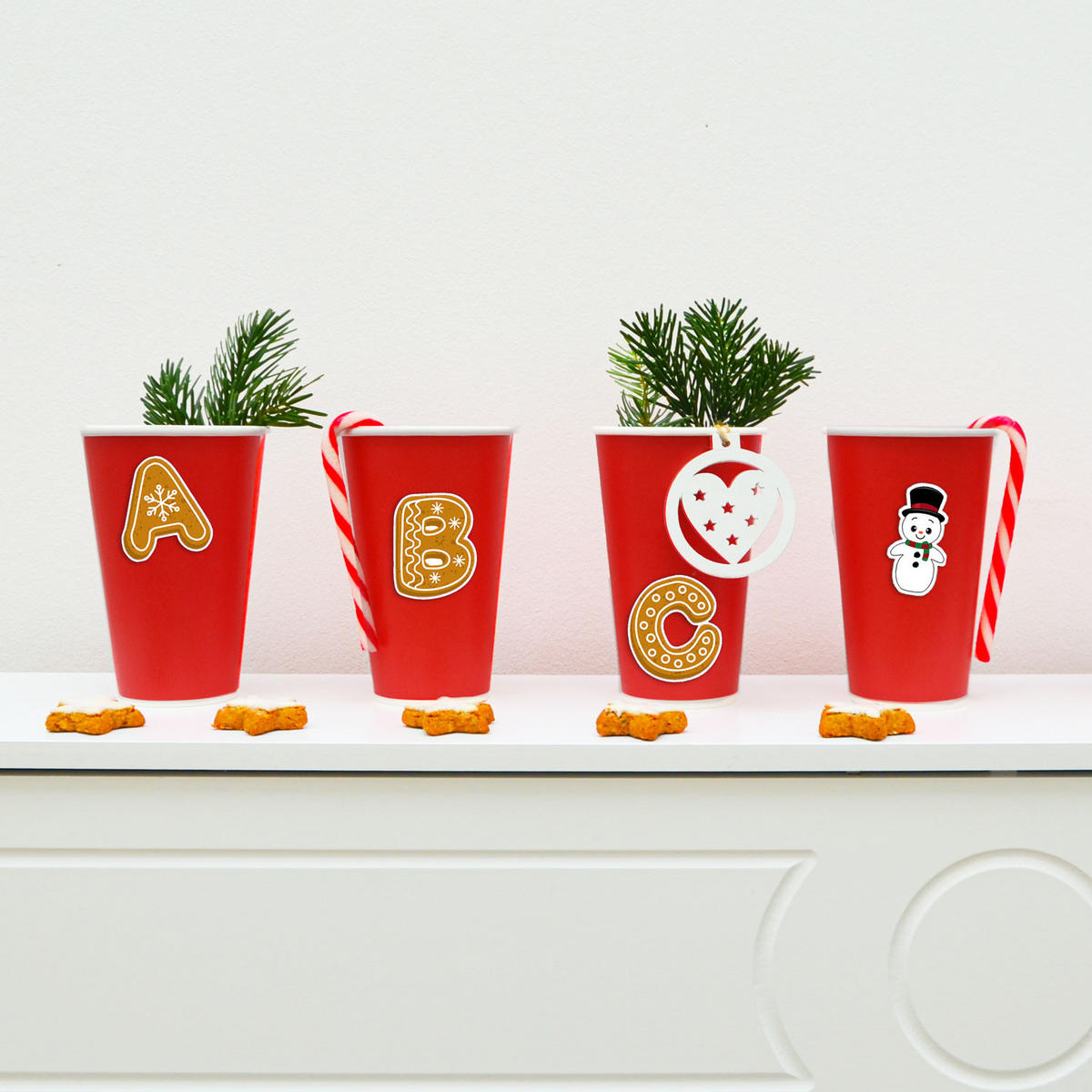 ADVENTSKALENDER-STICKER-SET, 62 Sticker - Multicolor, Papier (2/1/3cm) - Dunedesign