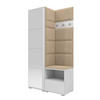 GARDEROBEN-SET Nela I mit Spiegel 100/187/40 - Beige/Silberfarben, Holzwerkstoff/Kunststoff (100/187/40cm)
