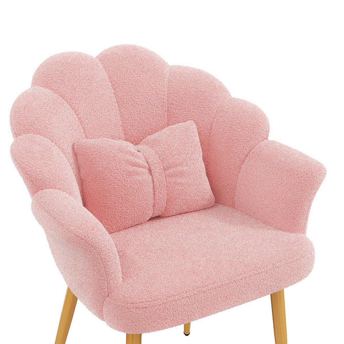 ARMLEHNSTUHL Blütenblatt-Design mit Schleifenkissen, DE-42136, Rosa - Pink, Holzwerkstoff (65.5/85/64cm) - ComfortXL