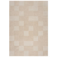 WOLLTEPPICH Schachbrett-Design, elegant, naturfarben DEBEN SETH, Beige-Braun 120x170 cm - Beige, Textil (120/170cm) - KADIMA DESIGN