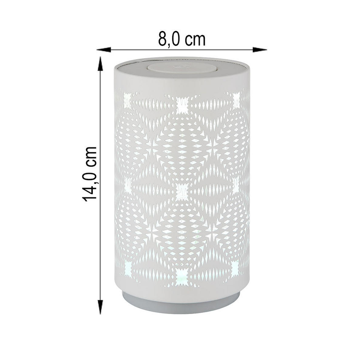 LED TISCHLEUCHTE Weiß 2er Set - Weiß, Metall (8/8/14cm) - Globo Lighting