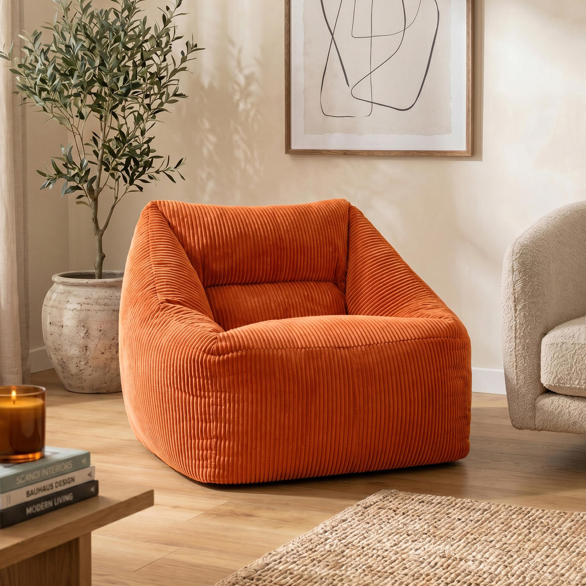 SITZSACK Cord Sessel Natalia - Terracotta, Textil (97/73/84cm) - icon