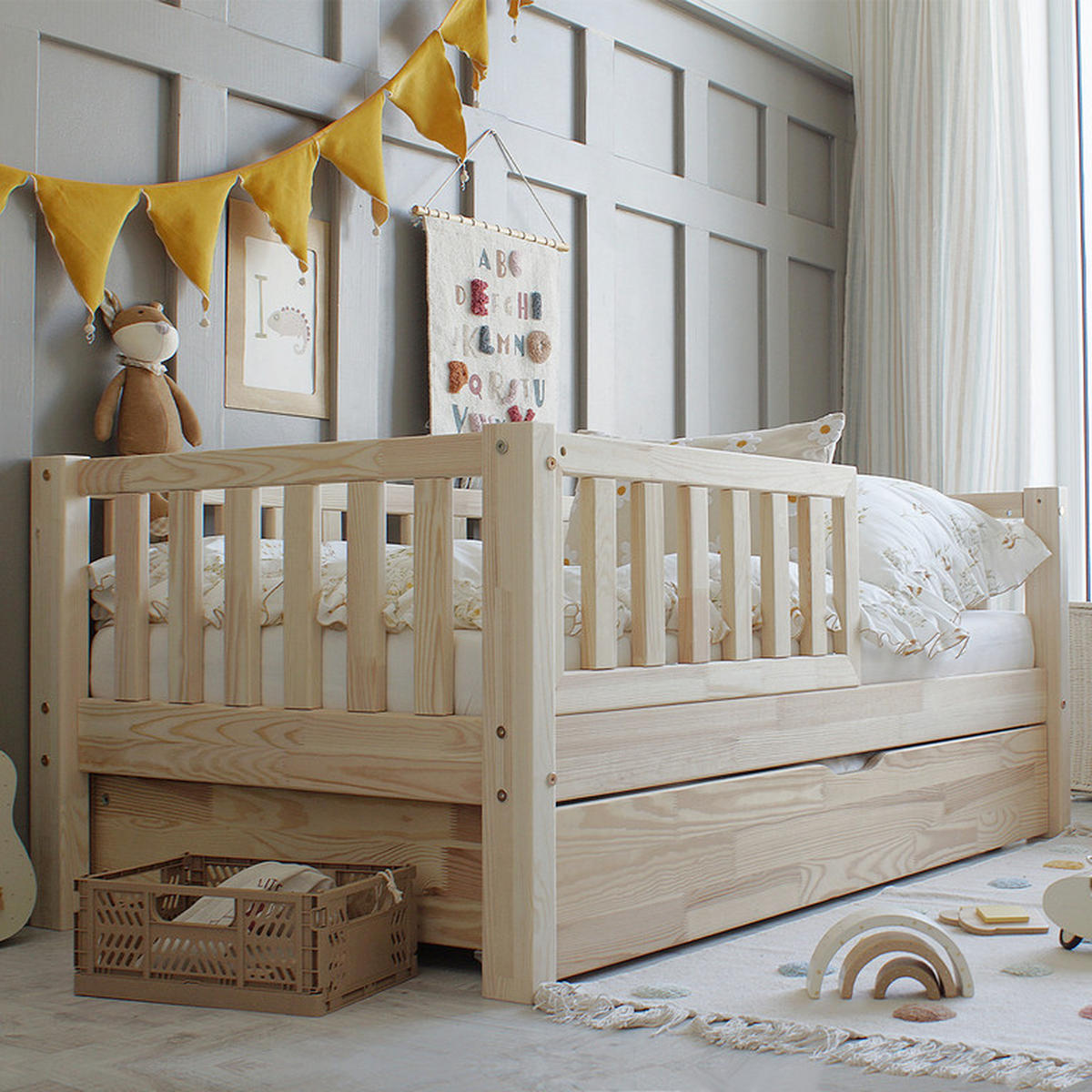 POSTEL 90/190 Agnès Přírodní dřevo - hnědá, dřevo (90/190cm) - Petits-meubles