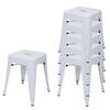 HOCKER 6er-Set Sitzhöhe 46cm Metall, Industriedesign, stapelbar Weiß - Weiß, Metall (39/46/39cm) - PROREGAL